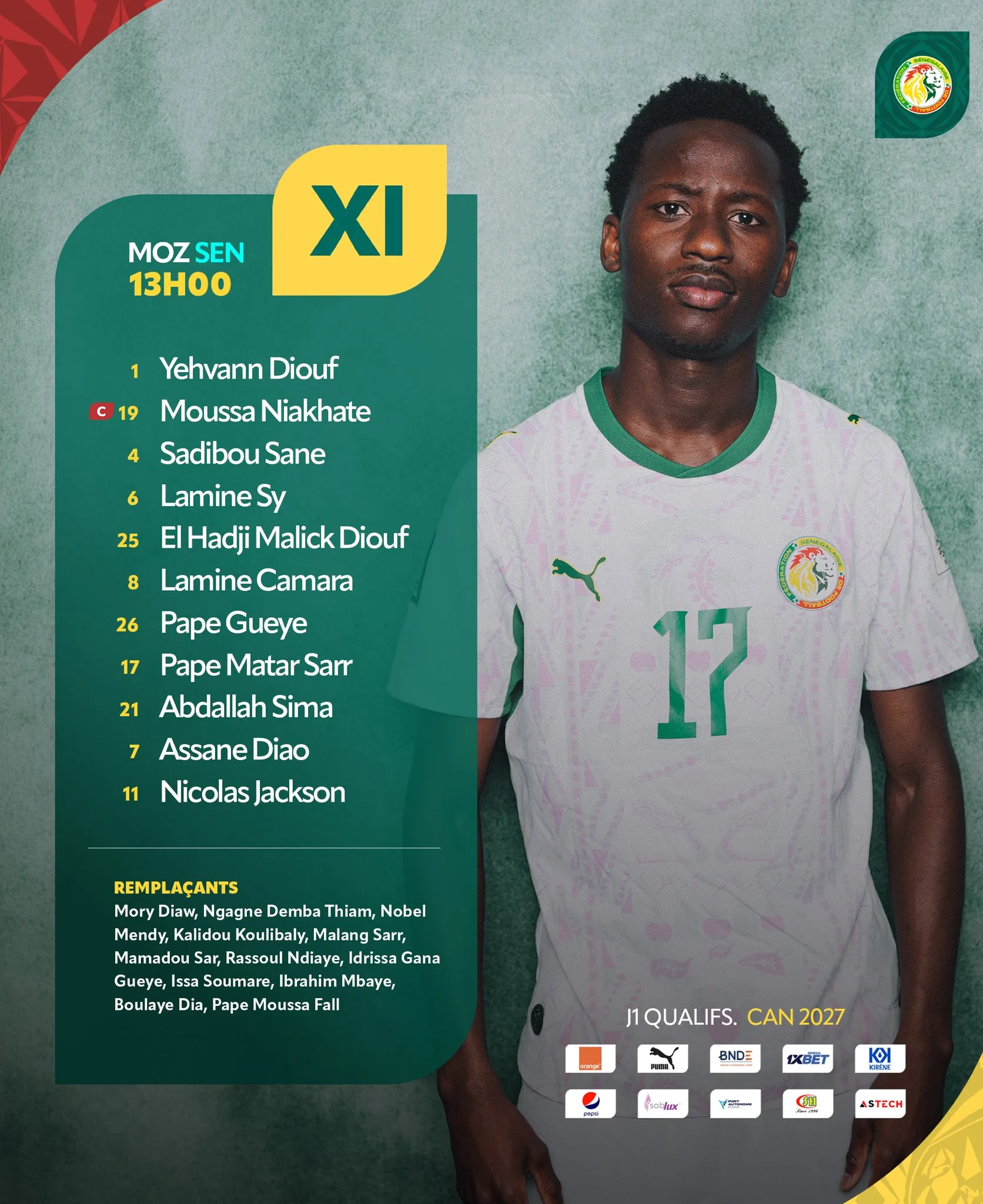 Compo S&eacute;n&eacute;gal contre Mozambique