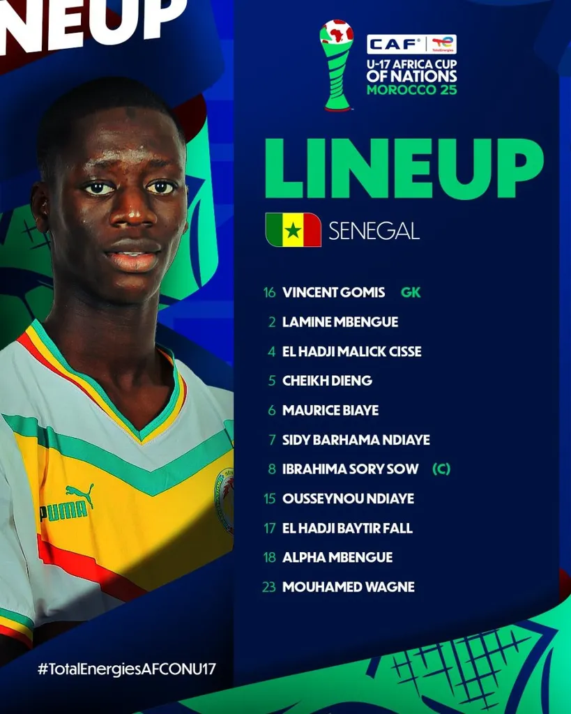 Compo S&eacute;n&eacute;gal U17 contre C&ocirc;te d&rsquo;Ivoire U17
