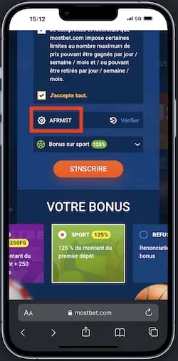Saisissez le Mostbet code promotionnel lors de votre inscription sur le site