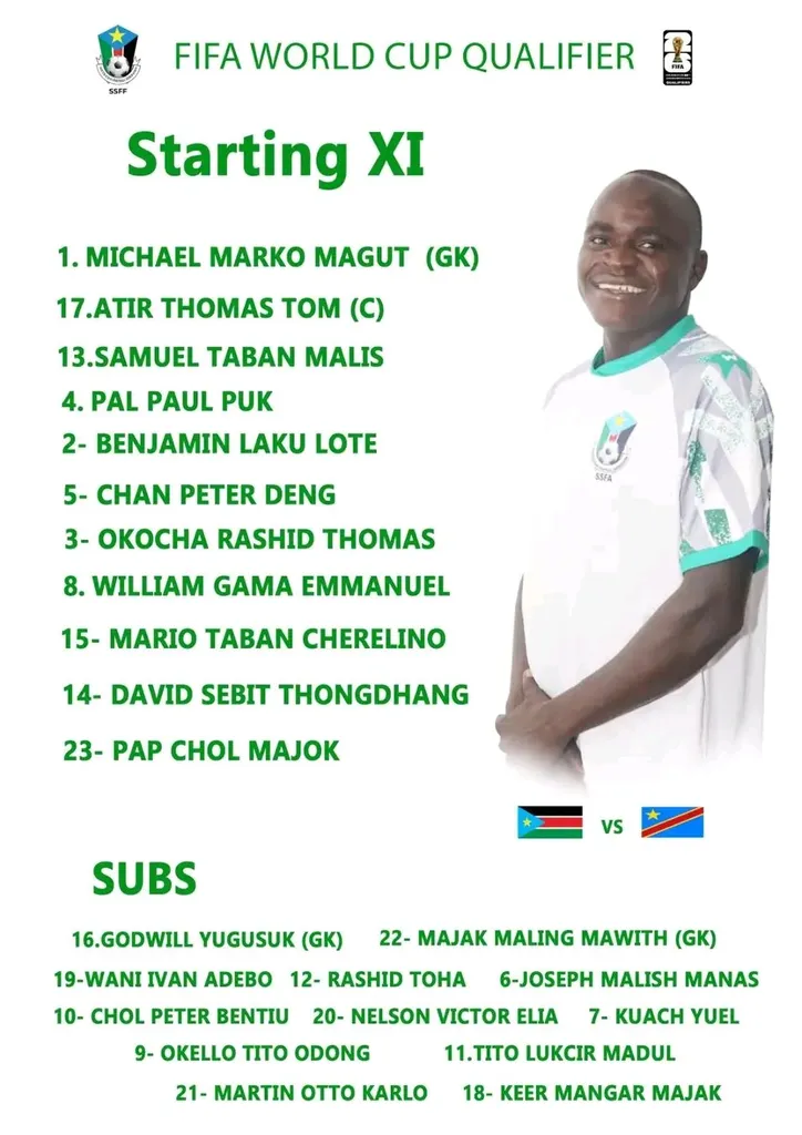 Compo Soudan du Sud contre RDC