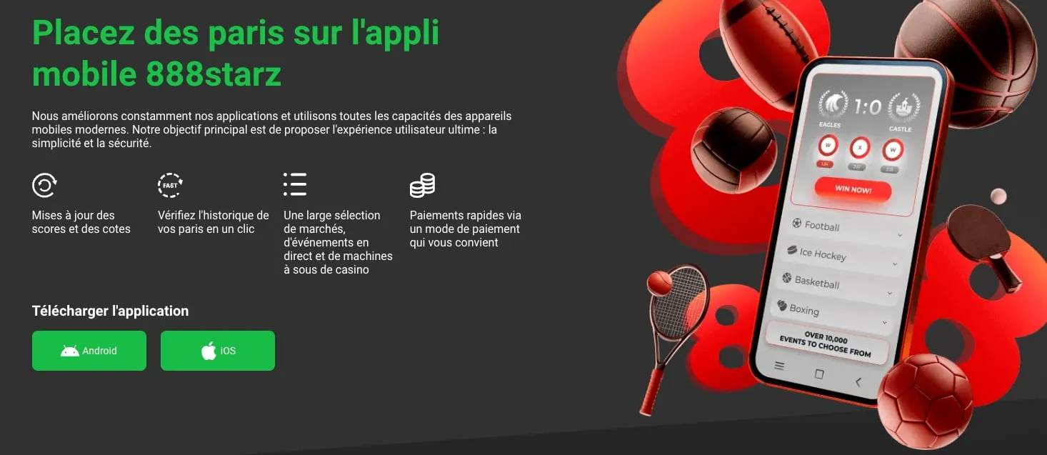 Enregistrez-vous via la 888starz bet apk