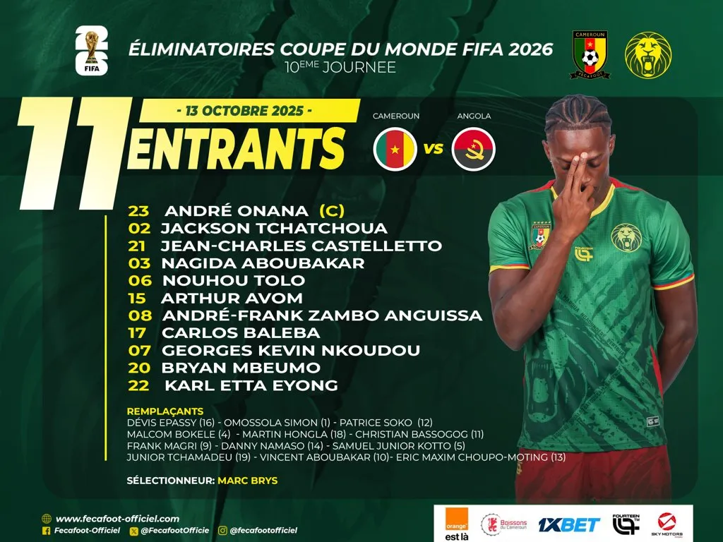 Compo Cameroun contre Angola