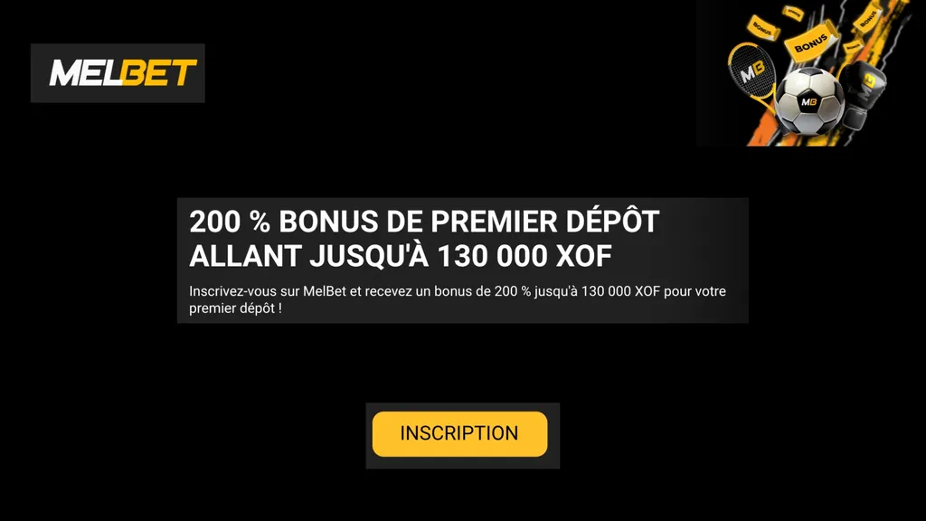 Profitez d'un bonus de bienvenue en ouvrant un compte avec l'app MelBet