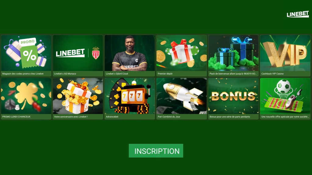 Promotions apr&egrave;s le code promo Linebet 