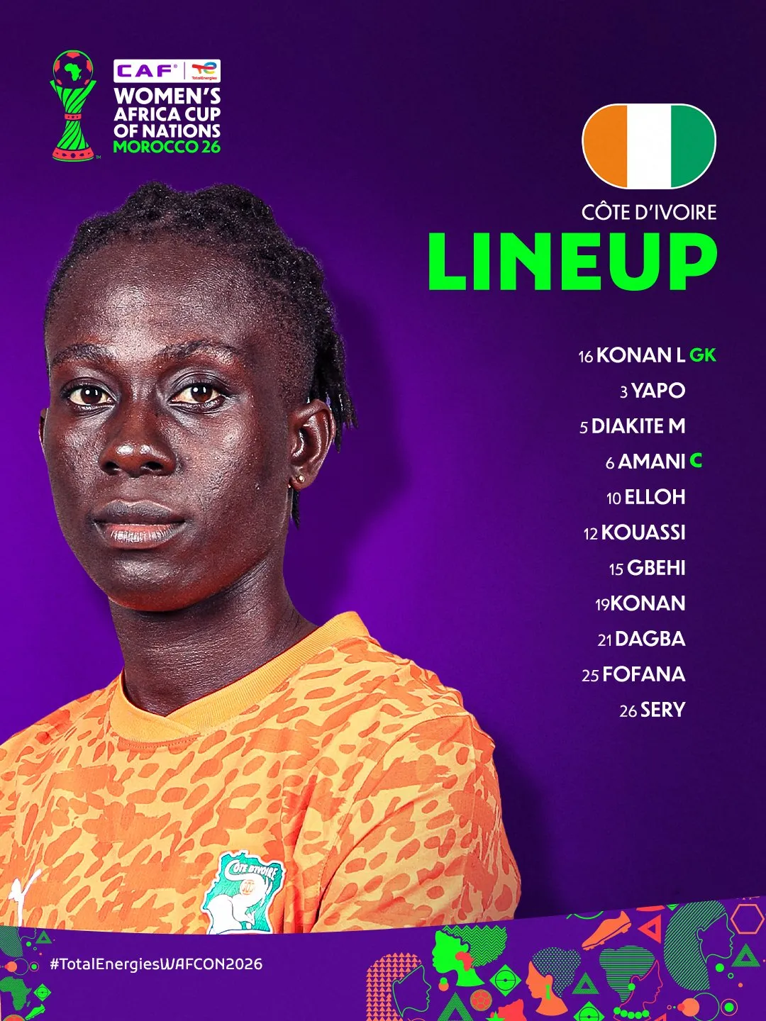 Compo C&ocirc;te d&rsquo;Ivoire f&eacute;minin contre Ghana