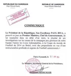 Cameroun : le pr&eacute;sident Biya ouvre une enqu&ecirc;te sur les Lions