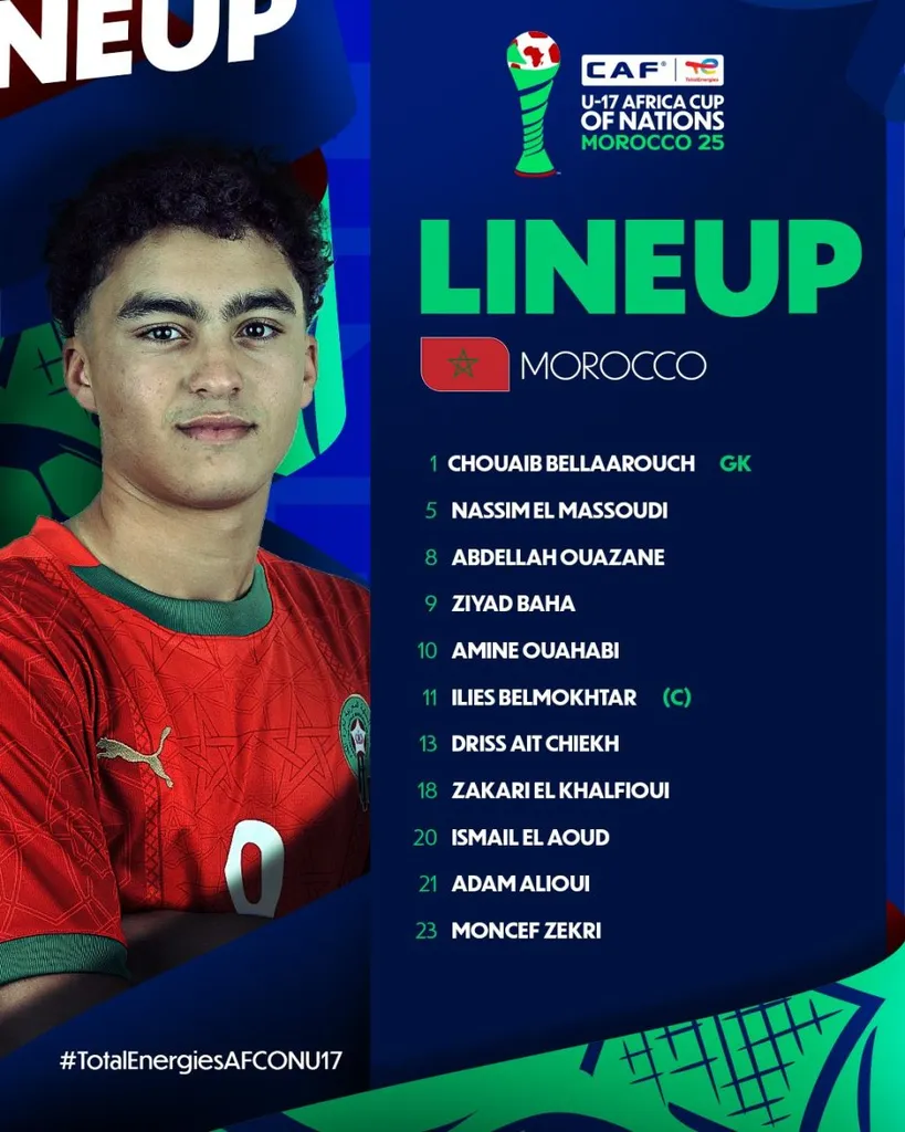 Compo Maroc U17 contre Afrique du Sud U17