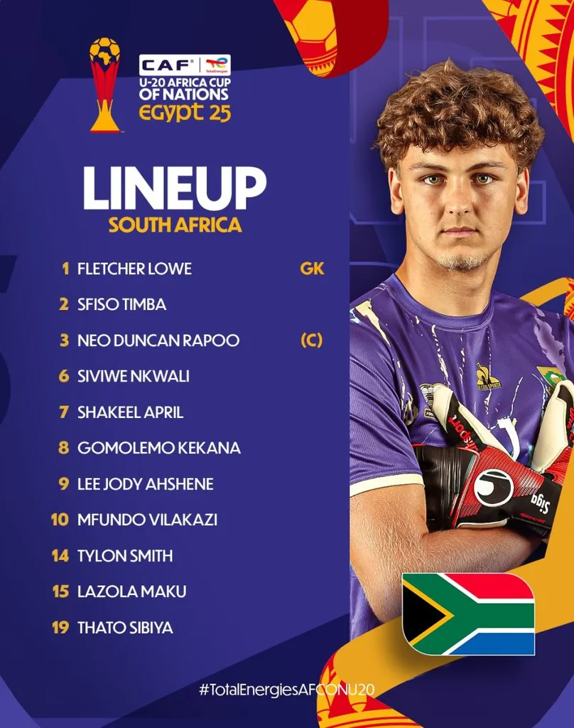 Compo Afrique du Sud contre Maroc finale CAN U20 2025