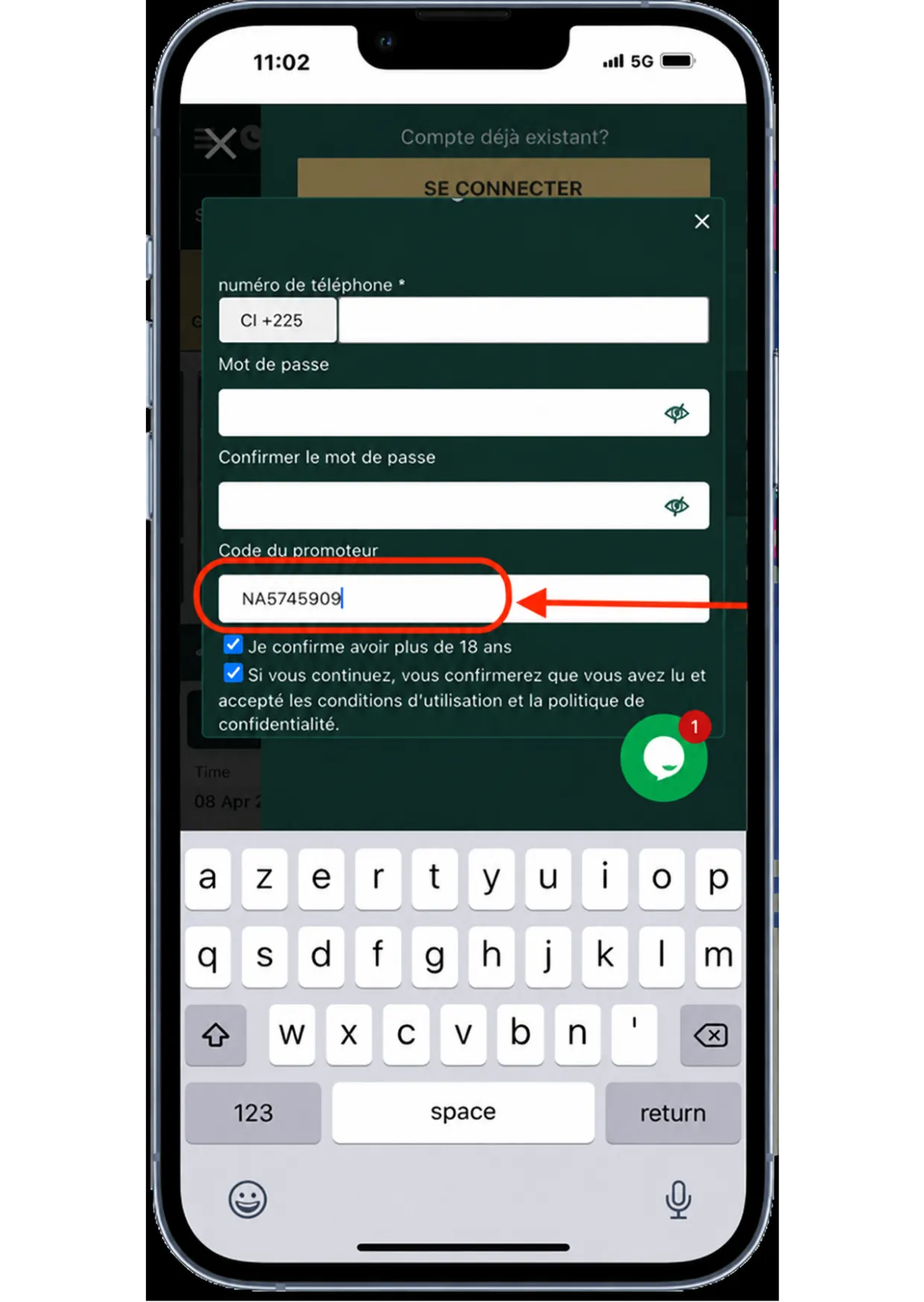 creation compte akwabet code promo