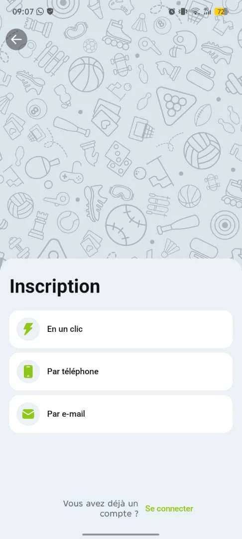L'inscription via les r&eacute;seaux sociaux n'est pas disponible sur l'appli WinWin