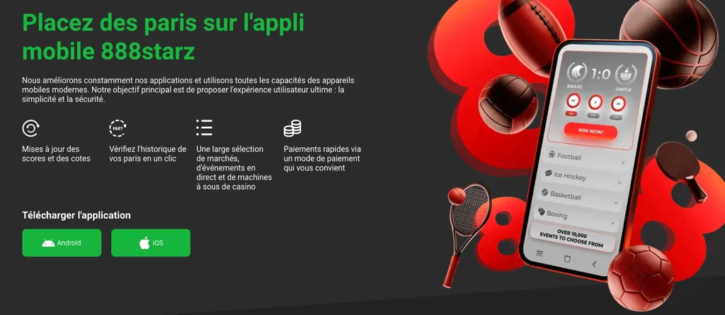 Enregistrez-vous via la 888starz bet apk