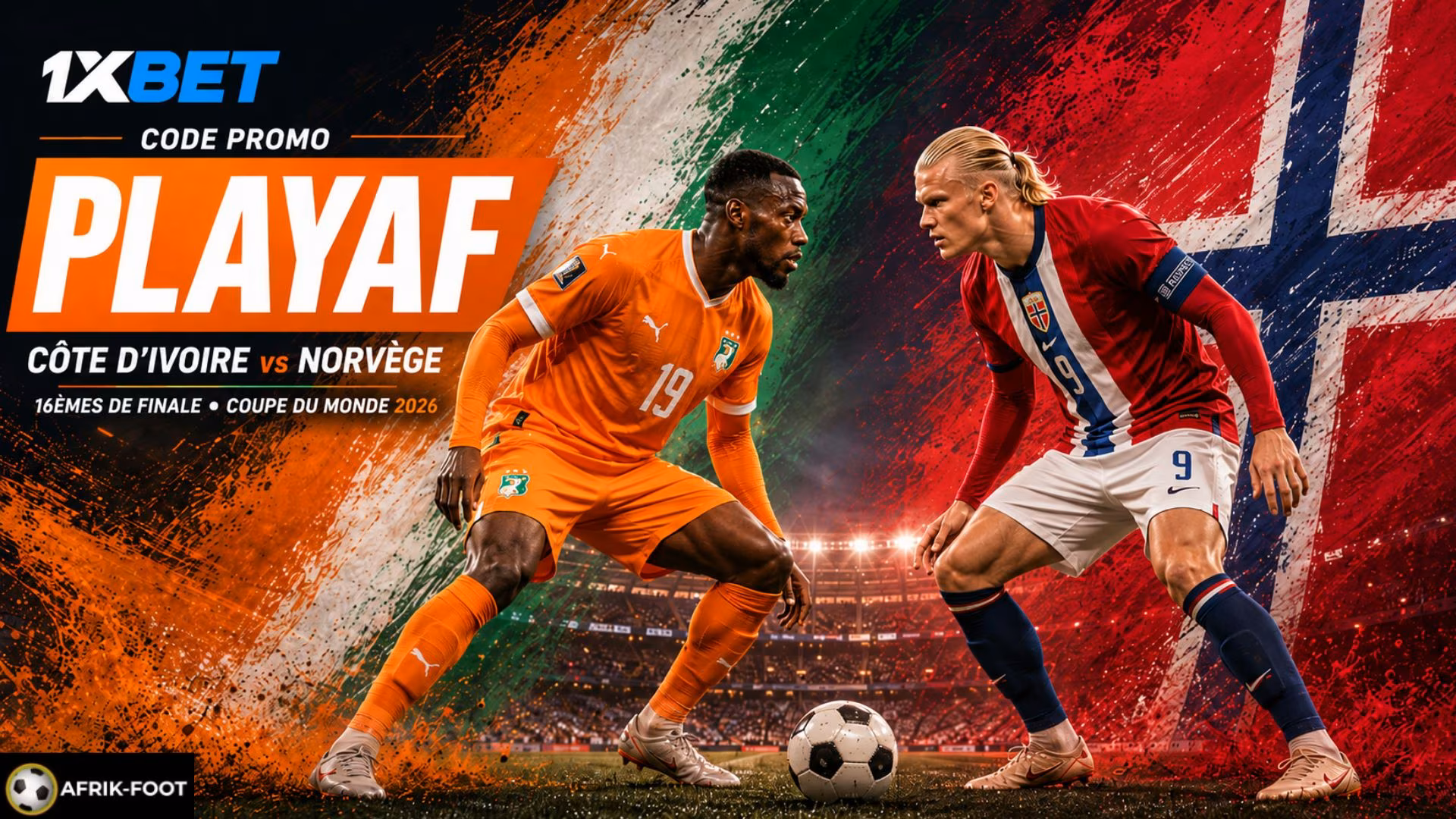 Code promo 1xBet Cote d'Ivoire vs Maroc pour la Coupe du Monde 2026