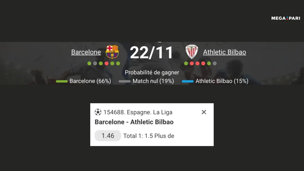 Pronostiquez la rencontre Barcelone-Bilbao avec le promo code Megapari