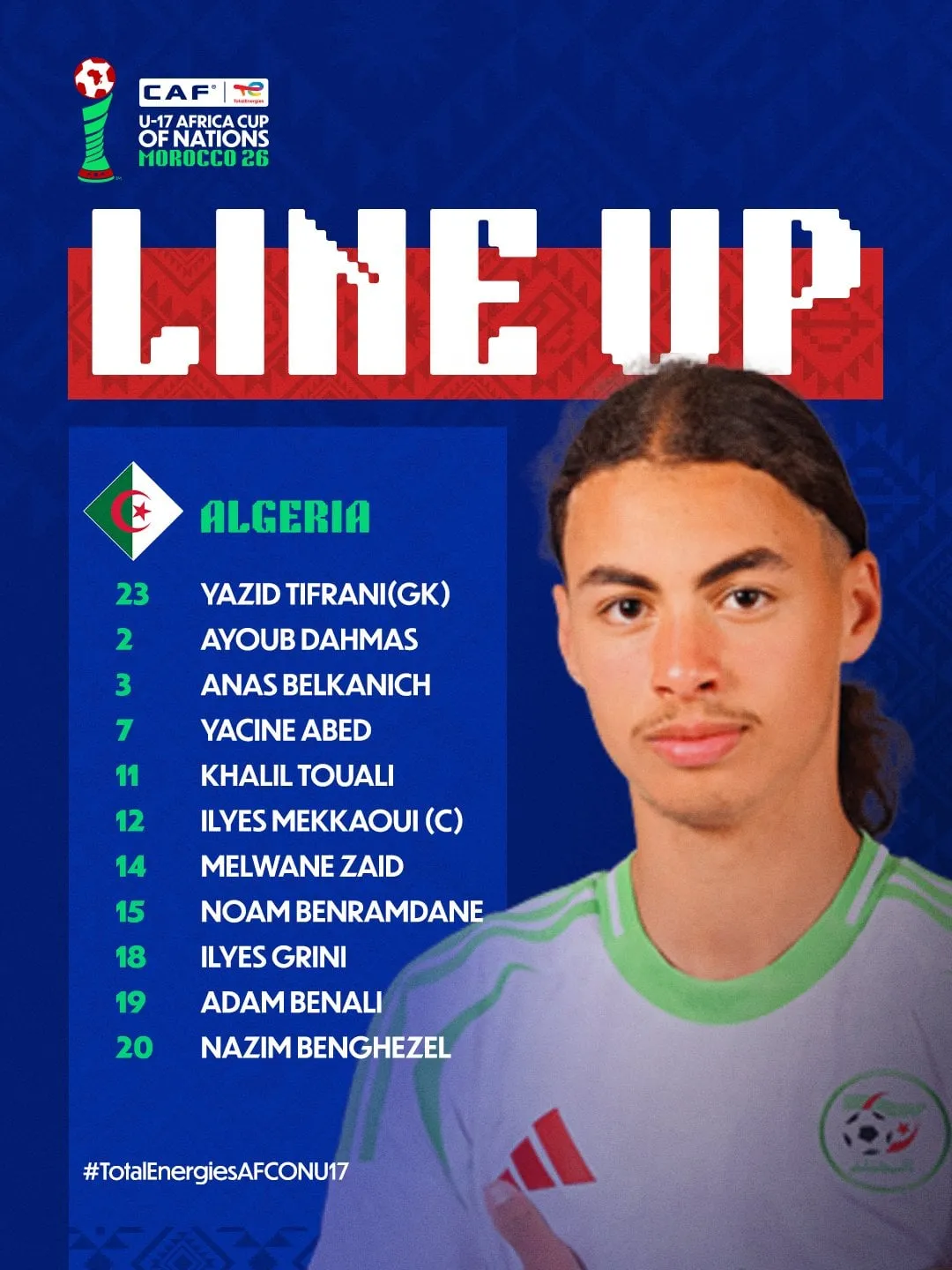 Compo Alg&eacute;rie U17 contre Ghana