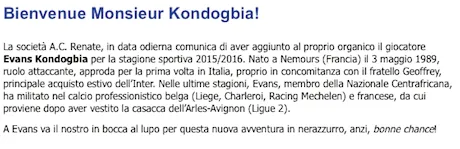 Arles Avignon : Kondogbia en D3 italienne