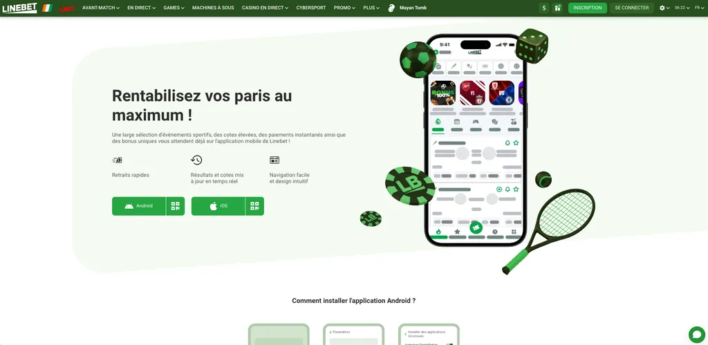N'hésitez pas à télécharger Linebet iOS ou Android pour ouvrir votre compte