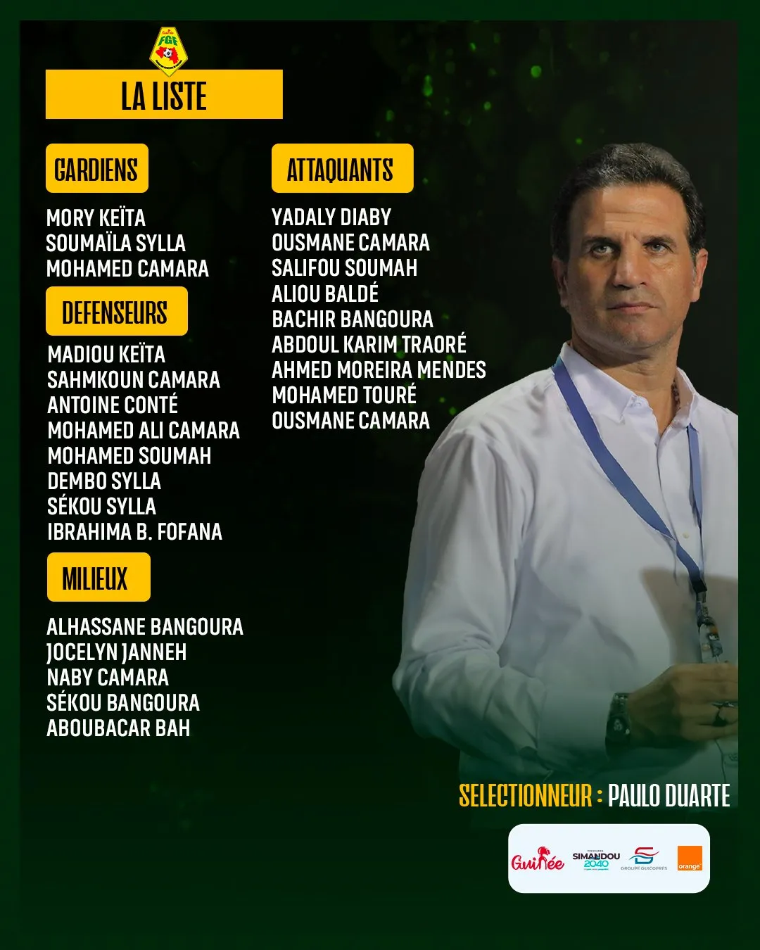 Liste de la Guin&eacute;e