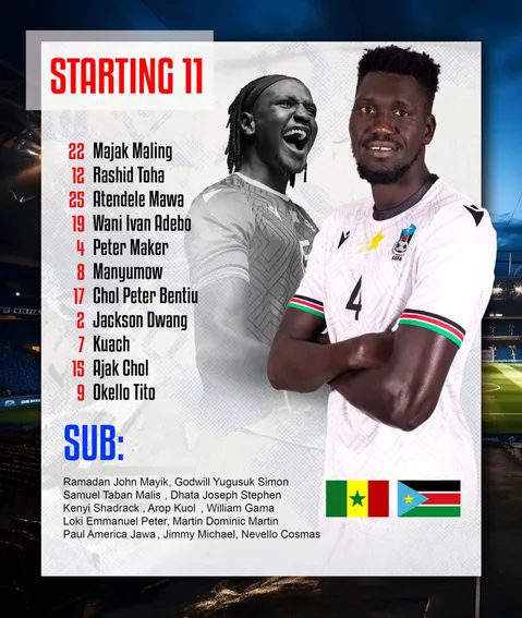 Soudan du Sud, compo, S&eacute;n&eacute;gal