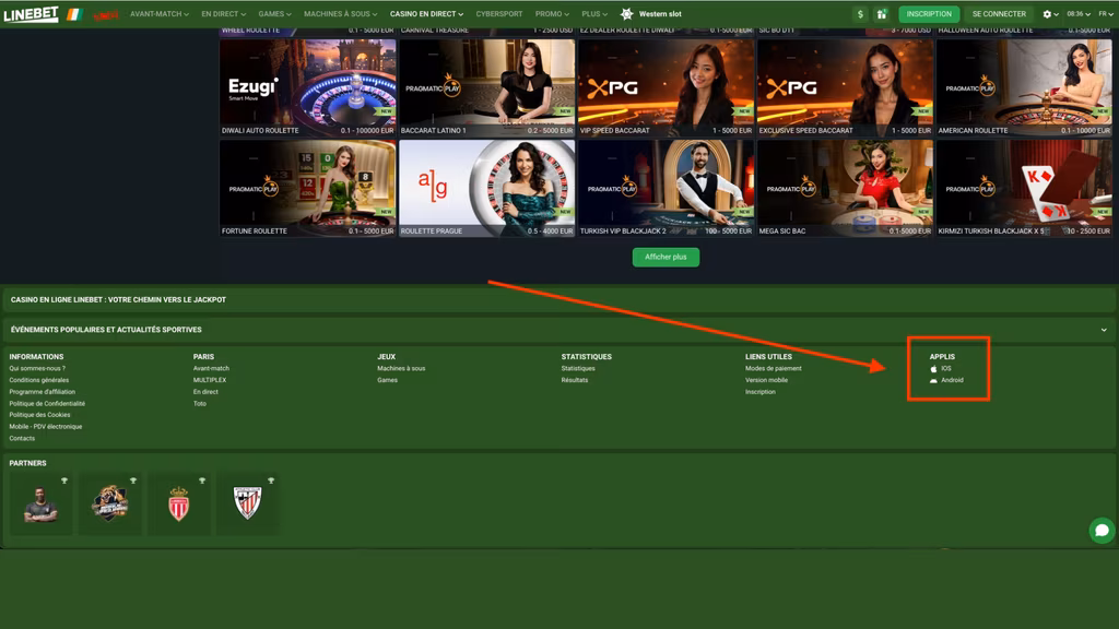 Comment installer l'appli Linebet sur Android