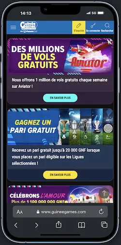 Offres bonus Guin&eacute;e Games