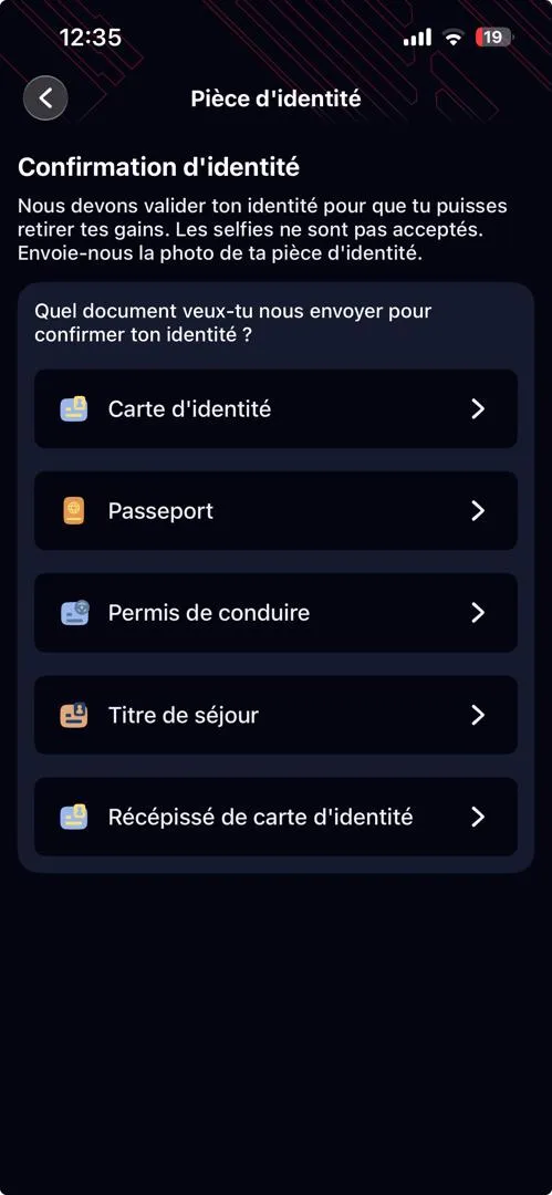 V&eacute;rification de compte Betclic avant le premier retrait