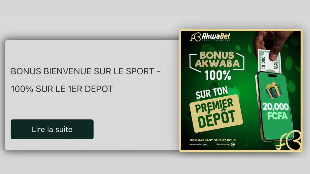 Analyse du bonus de bienvenue Akwabet