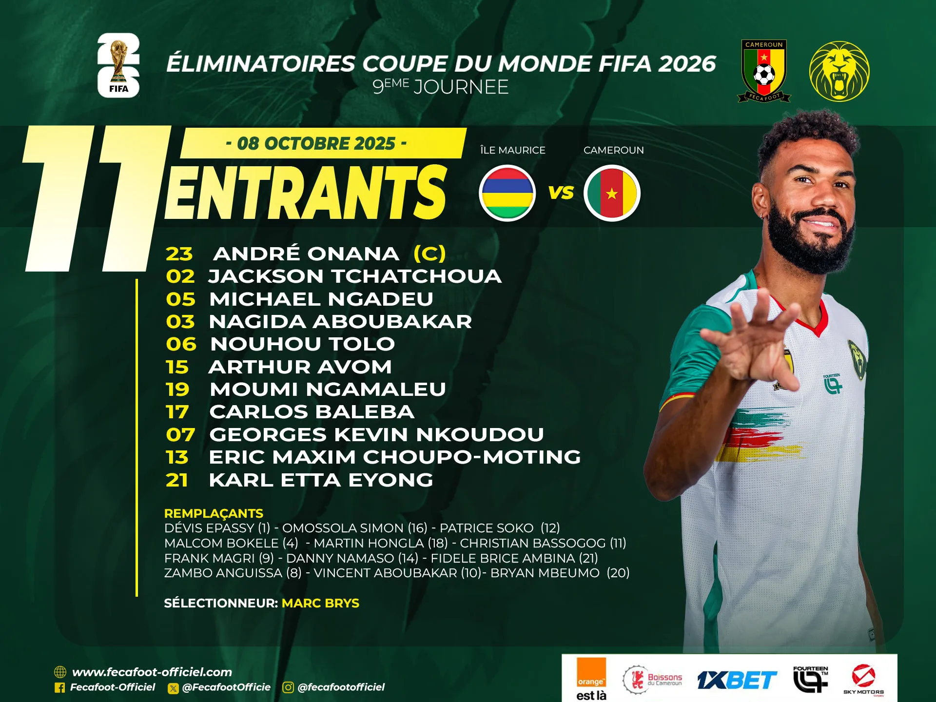 Compo Cameroun contre Maurice