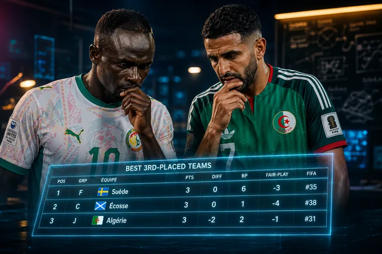 Coupe du monde 2026 : o&ugrave; en sont l&rsquo;Alg&eacute;rie et le S&eacute;n&eacute;gal dans le classement des meilleurs 3es ?