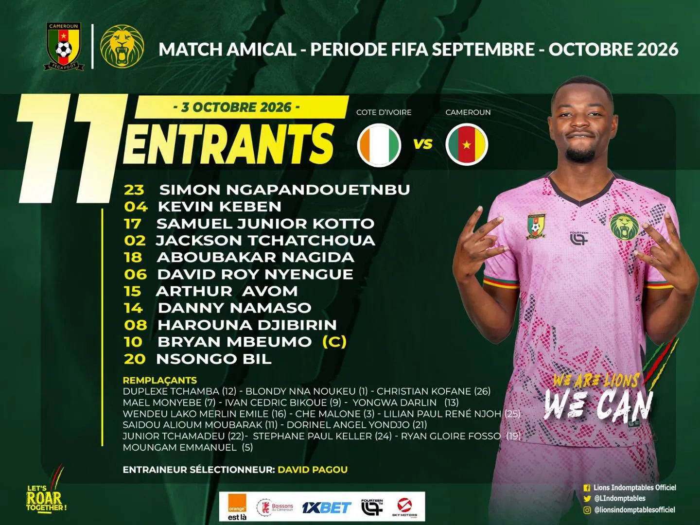Compo Cameroun contre C&ocirc;te d&rsquo;Ivoire
