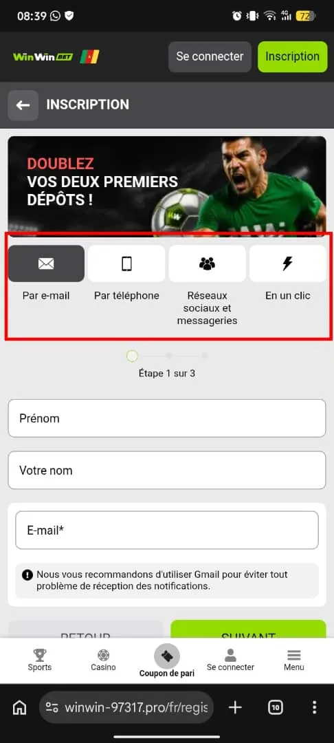 Les 4 m&eacute;thodes d'enregistrement sur WinWin
