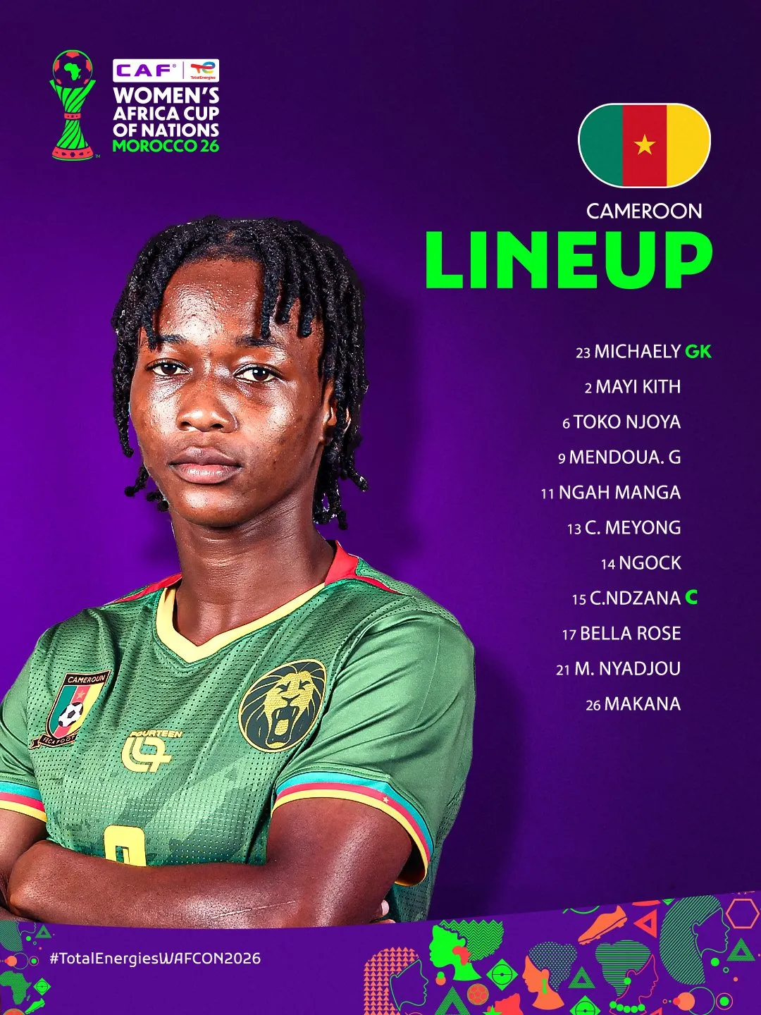 Compo Cameroun f&eacute;minin contre Mali