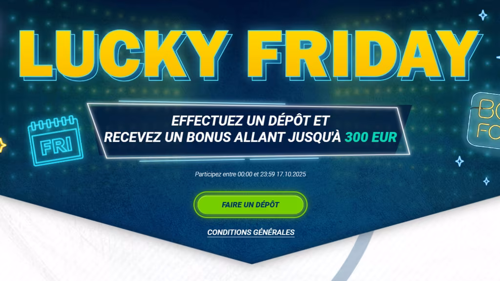 Profitez du Lucky Friday avec le code promo 1xBet