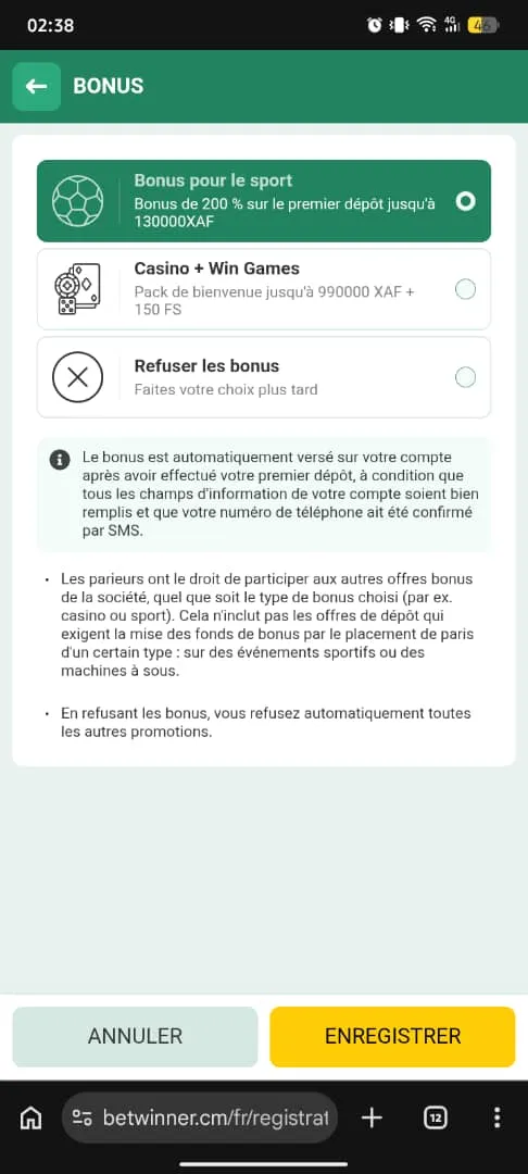 Le montant du bonus est converti en devise locale