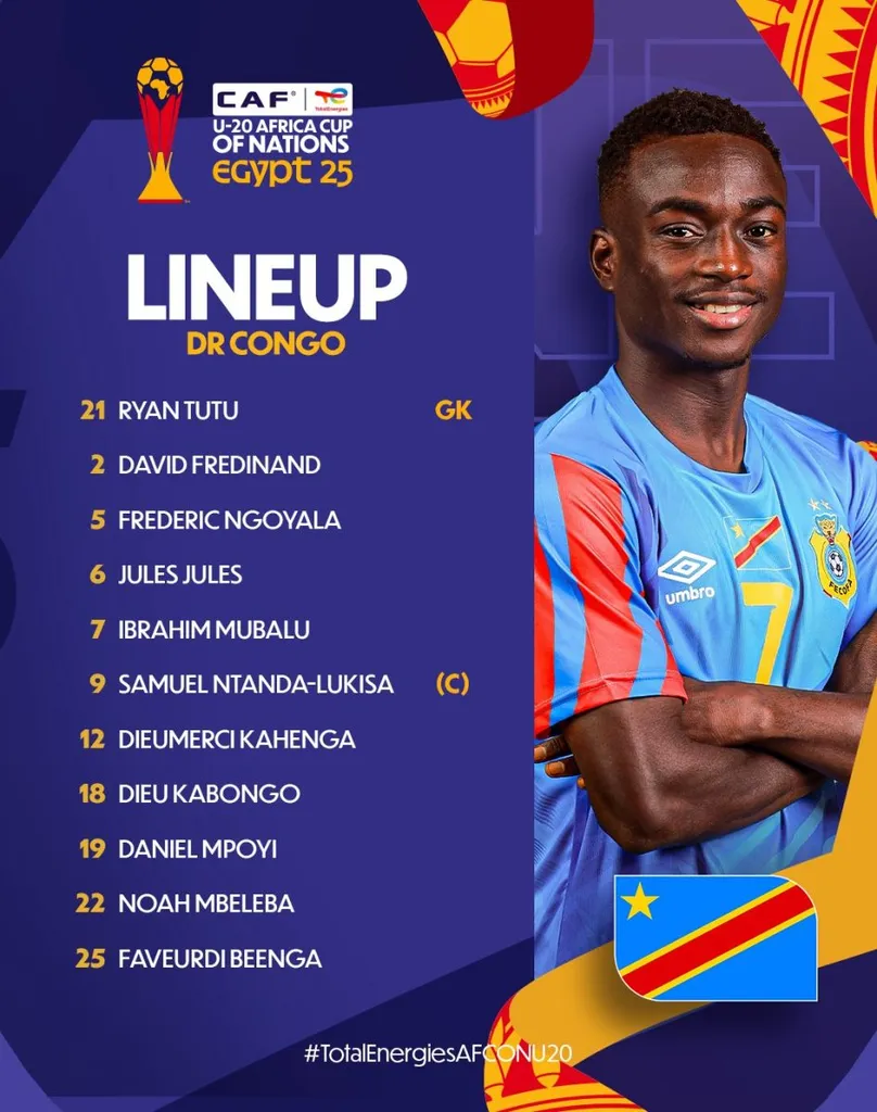 Compo RDC U20 contre Afrique du Sud U20