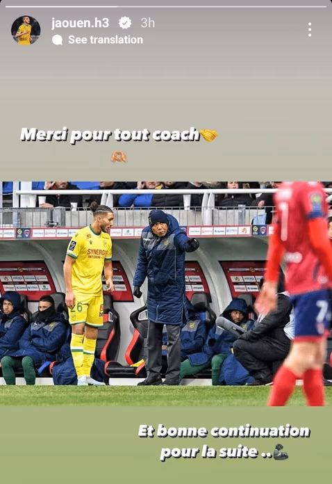 le message de jaouen hadjam a antoine kombouare