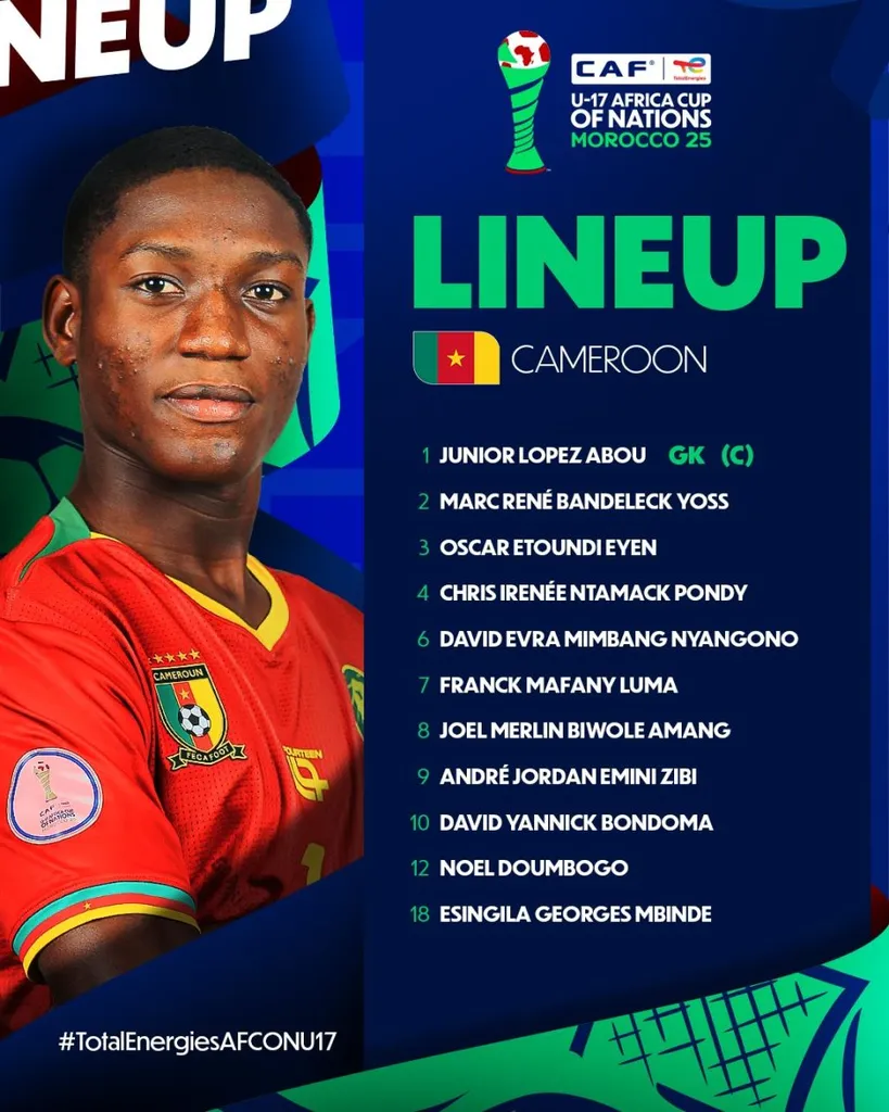 Compo Cameroun U17 contre Egypte U17