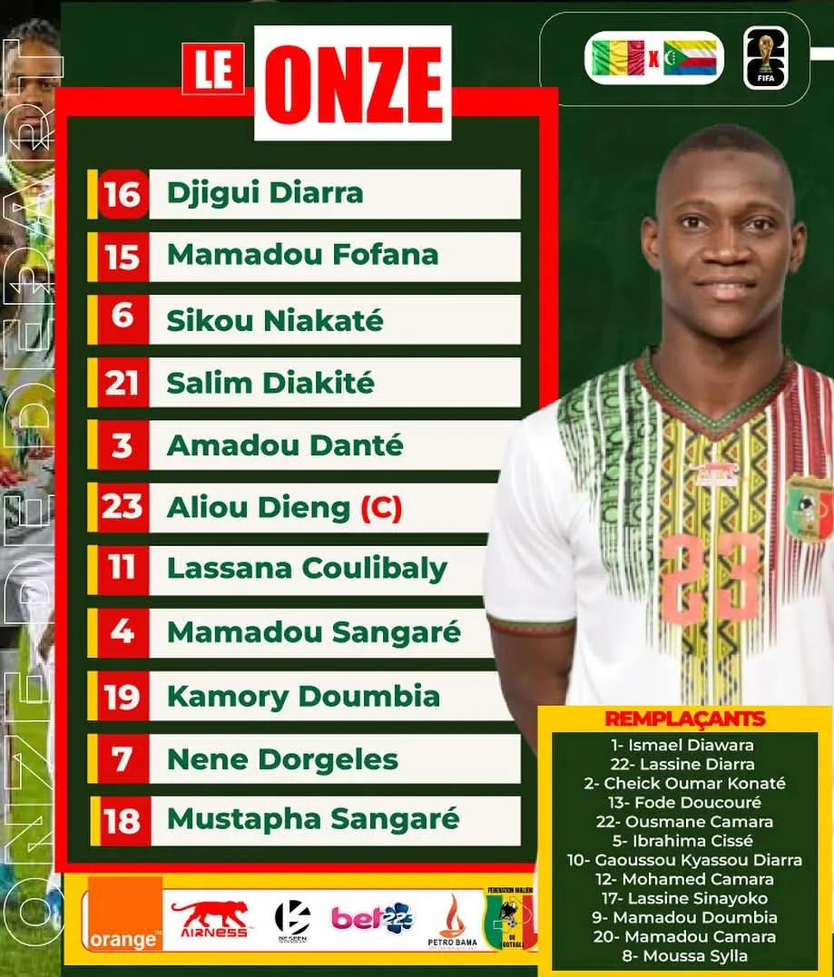 Compo Mali contre Comores