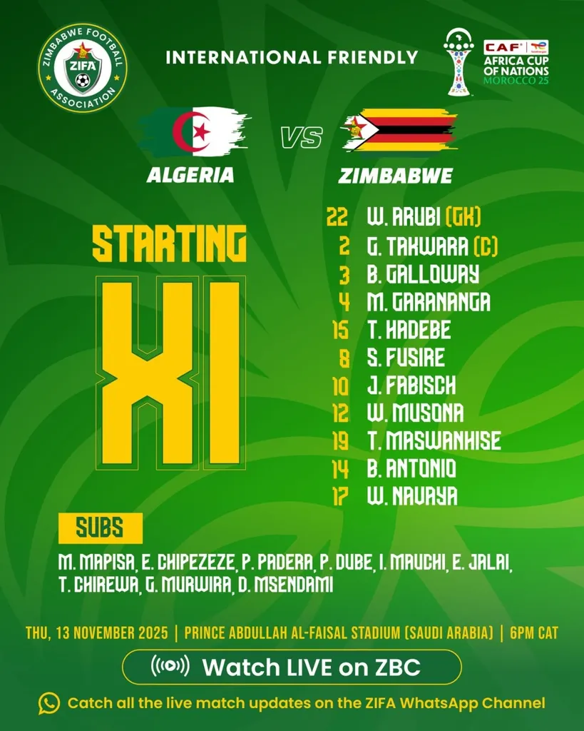 Compo Zimbabwe contre Algérie