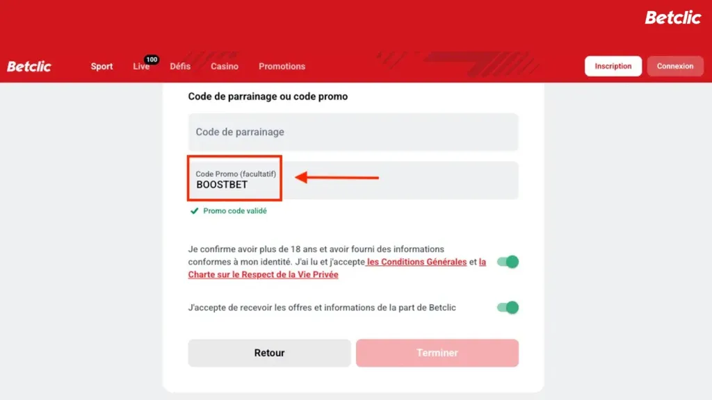 Gagnez jusqu'à 5 000 FCFA avec le code Betclic CI