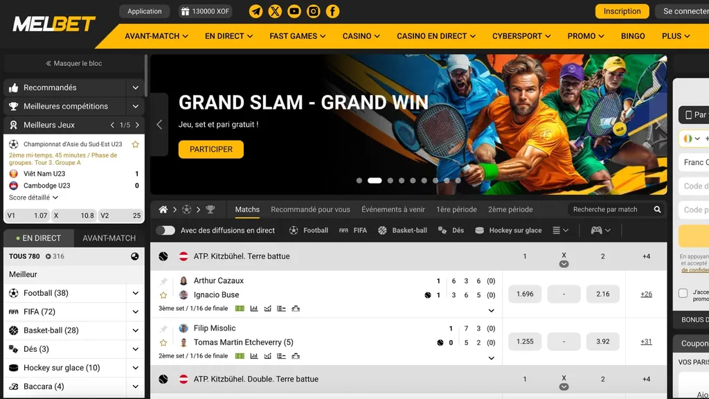 Melbet est l'un des bookmakers avec le bonus de bienvenue le plus agressif en C&ocirc;te d'Ivoire