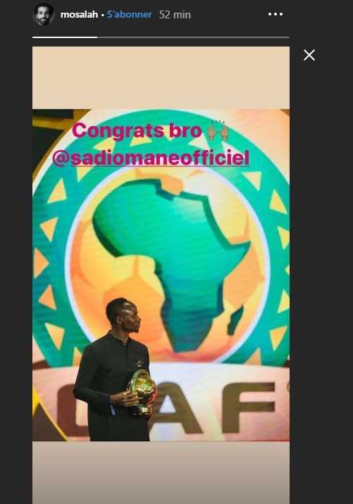 Caf Awards 2019: La Réaction De Mohamed Salah Après Le Sacre De Sadio Mané