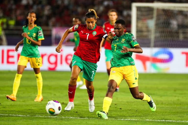 Maroc-Afrique du Sud, sélection féminine, Ghizlane Chebbak, Karabo Angel Dhlamin