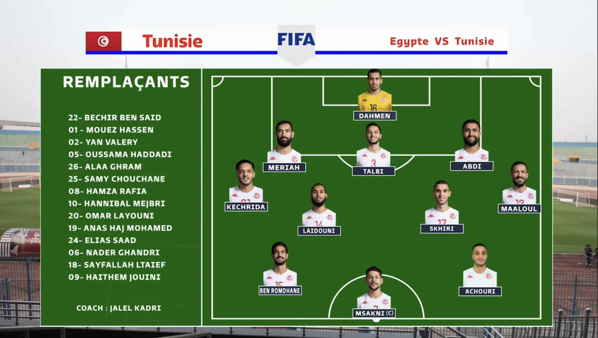 Egypte-Tunisie : les compos avec Salah et Msakni, sans Mejbri…