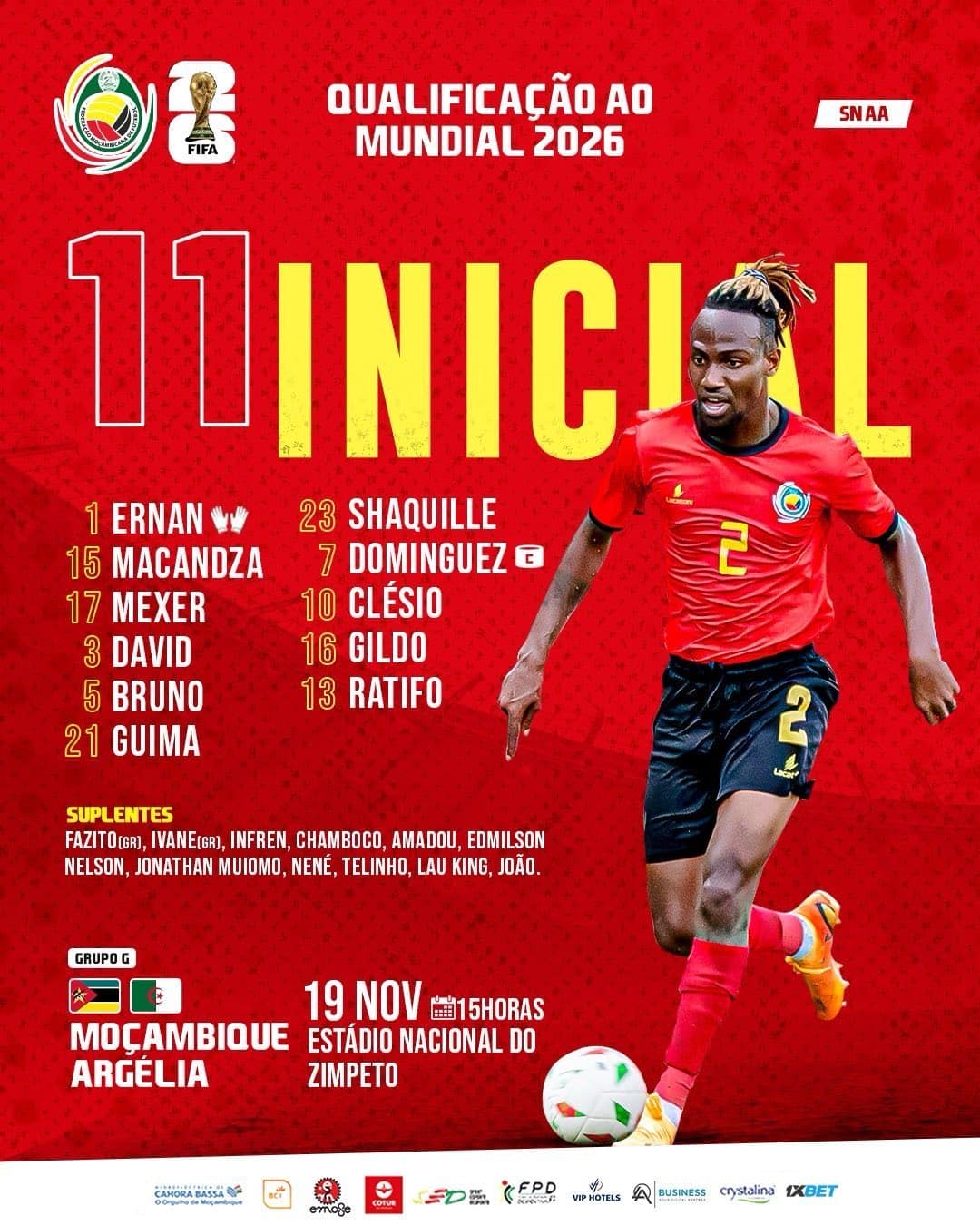 Les compos de Mozambique-Algérie