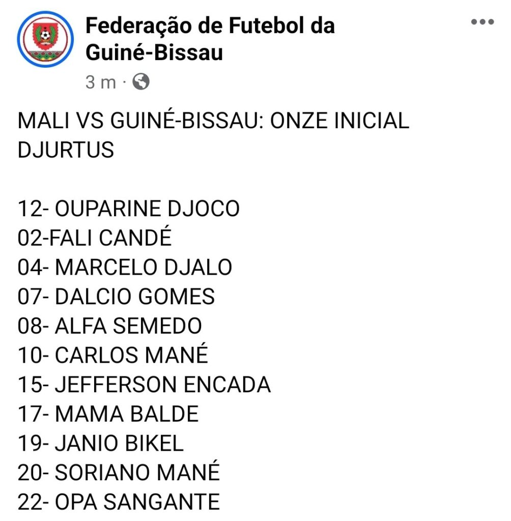 Les compos de Mali - Guinée-Bissau